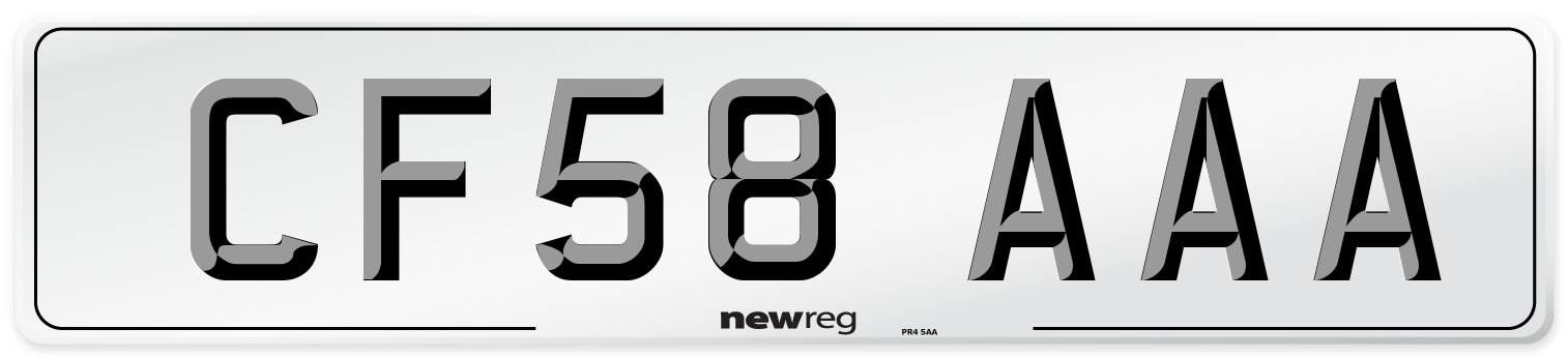 CF58 AAA Number Plate from New Reg